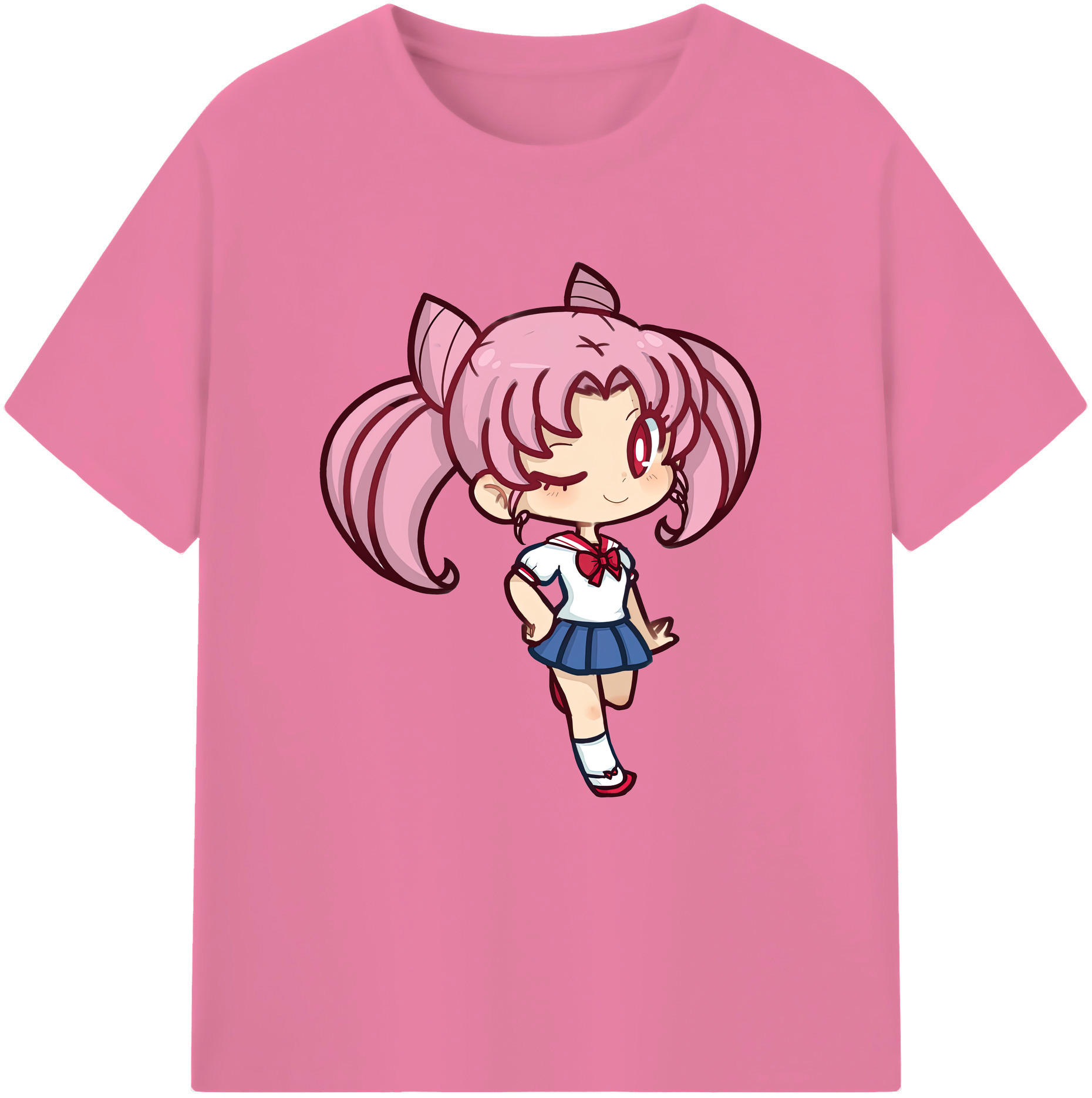 （画像用） 美少女戦士セーラームーン ちびうさ Sailor Moon Chibiusa Tsukino Usagi Small Lady Serenity 綿100％半袖Tシャツ（フロントプリント）